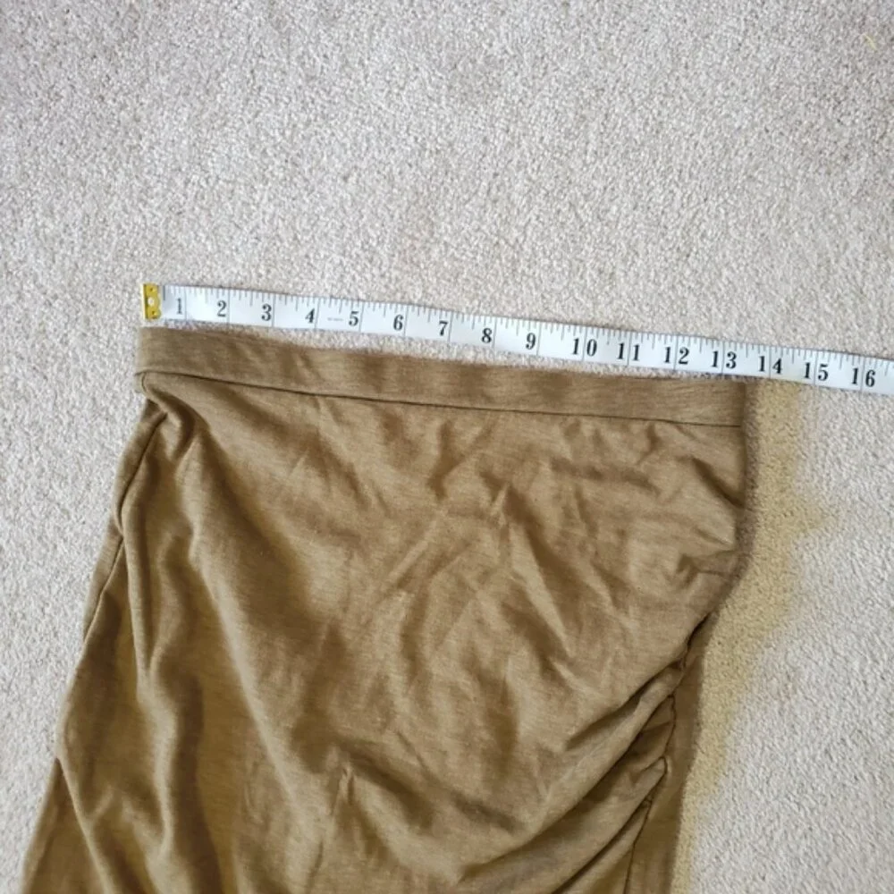 Nordstrom Leith Mustard Ruched Pull On Pencil Skirt XS - Picture 5 of 7